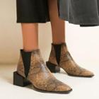 Python Print Chunky-heel Short Boots