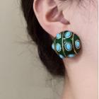 Glaze Alloy Earring 1 Pair - Bluish Green - One Size