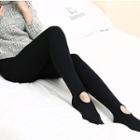 Fleece Lined Leggings Black - One Size