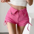 Zip Drawstring Hot Pants