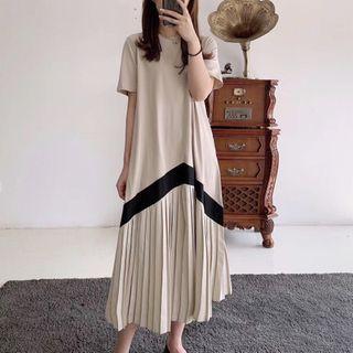Pleated Panel Maxi Dress