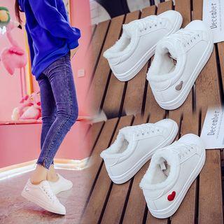 Heart Applique Lace-up Sneakers