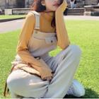 Set Of 2: Mock Neck Top + Corduroy Jumpsuit