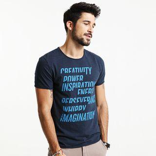 Lettering Crewneck Short-sleeve T-shirt