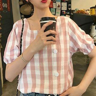 Short-sleeve Checker Top