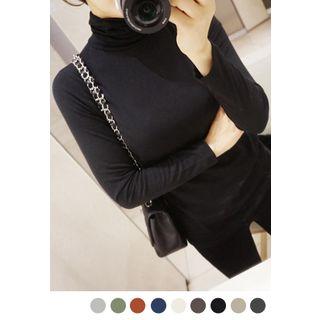 Colored Turtle-neck Top