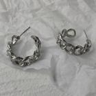 Metal Hook Earring 1 Pair - A553 - Silver - One Size