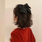 Bow Fabric Hair Clip Wine Red - One Size