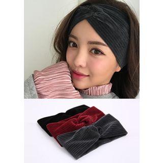 Knotted Ribbed Wide Velvet Headband