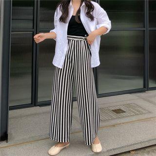 Striped Wide-leg Pants As Shown In Figure - One Size