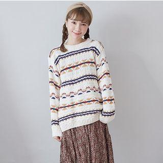 Patterned Sweater 22 - Almond - One Size