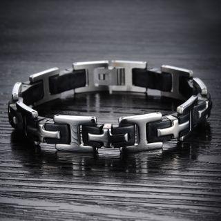Stainless Steel Silicone Bracelet 889 - Bracelet - One Size