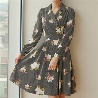 Floral Print Polka-dot Dress