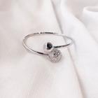 Hollow Ball Open Ring Silver - One Size