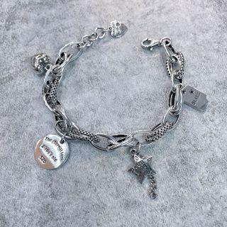 Lettering Tag Alloy Bracelet