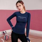 Long-sleeve Lettering Sports T-shirt