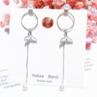 Whale Tail Faux Pearl Dangle Earring 1 Pair - Silver - One Size
