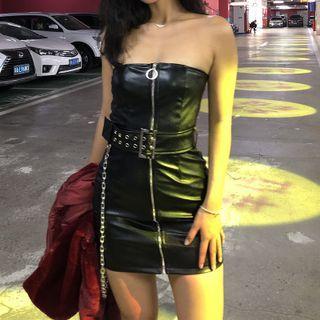 Strapless Zipped Mini Sheath Dress