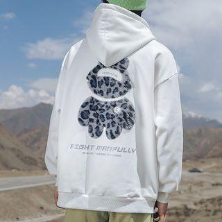 Leopard Print Bear Hoodie