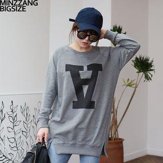 Raglan-shoulder Letter Print Pullover