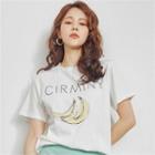 Banana Print Cotton T-shirt