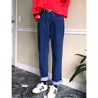 Button-detail Wide-leg Jeans