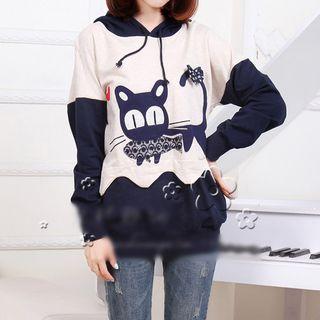 Cat Appliqu  Hoodie