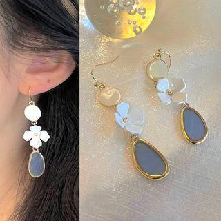 Flower Drop Earring 1 Pair - 1565a - White - One Size