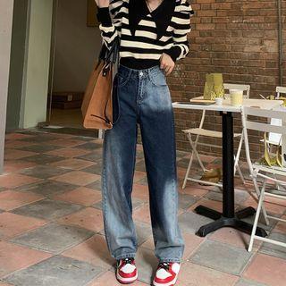 Tie-dyed High Waist Loose Fit Jeans