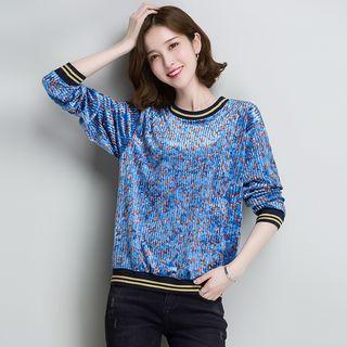 Patterned Velvet Pullover