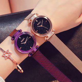 Set: Metal Strap Watch + Star Bangle