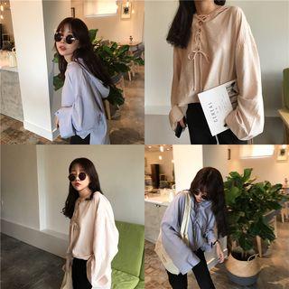 Hooded Cross Neck Blouse