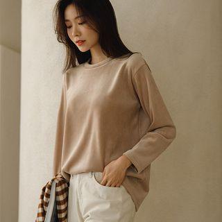 Fleece-lined Velour T-shirt