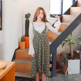 Spaghetti-strap Dip-back A-line Dress