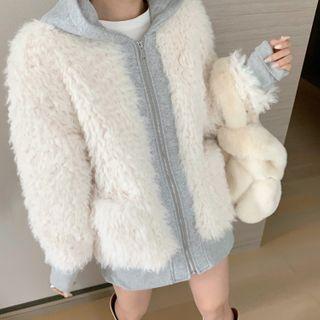 Fleece Zip Hoodie Almond - One Size