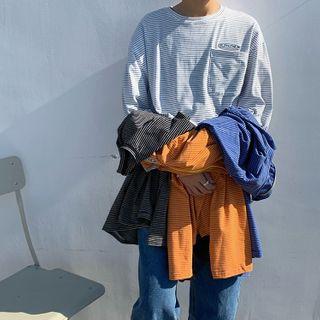 Long-sleeve Striped Logo T-shirt