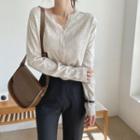 Button-trim Knit Top With Scarf