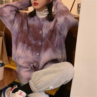 Tie Dye Chunky Knit Cardigan