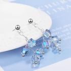 Faux Crystal Cube Drop Earring White Gold - One Size