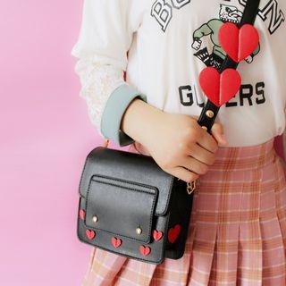 Heart Applique Crossbody Bag