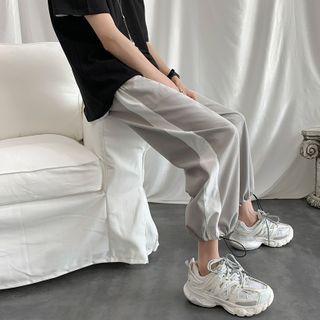 Contrast Trim Drawstring-cuff Cropped Sweatpants