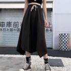Irregular A-line Midi Skirt Skirt - Black - One Size