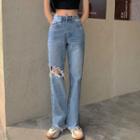 Mid Rise Cutout Bootcut Jeans