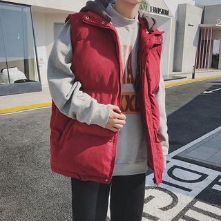 Removable Hooded Zip Padded Vest