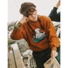 Printed Fleece-lined Sweatshirt One Size