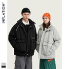 Couple Stand-collar Lettering Padded Jacket