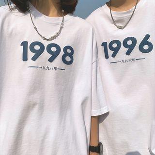 Number Print Oversized Tee (various Design)