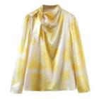 Tie-neck Tie-dyed Blouse