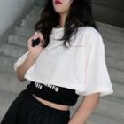 Set: Short-sleeve Lettering T-shirt + Tank Top
