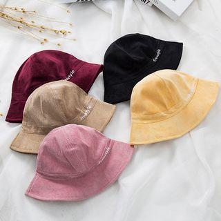 Lettering Bucket Hat Wine Red - One Size
